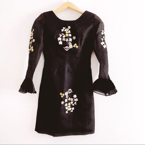 Vintage Silk Dress with Embroidery